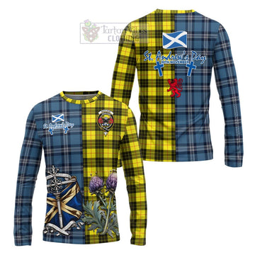 MacLeod (McLeod) Tartan Long Sleeve T-Shirt Happy St. Andrew's Day Half Tartan Style