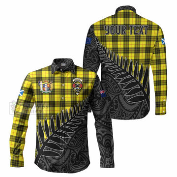 MacLeod (McLeod) Crest Tartan Long Sleeve Button Shirt with New Zealand Silver Fern Half Style