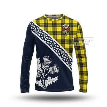 MacLeod (McLeod) Tartan Long Sleeve T-Shirt Featuring Thistle and Scotland Map