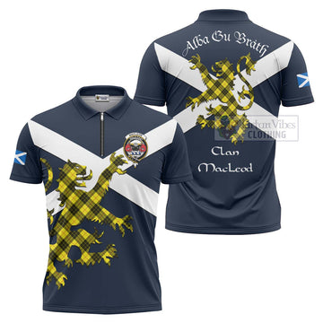 MacLeod (McLeod) Tartan Lion Rampant Zipper Polo Shirt Proudly Display Your Heritage with Alba Gu Brath and Clan Name