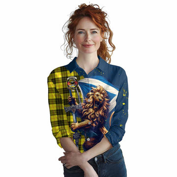 MacLeod (McLeod) Tartan Family Crest Women's Casual Shirt with Scottish Majestic Lion