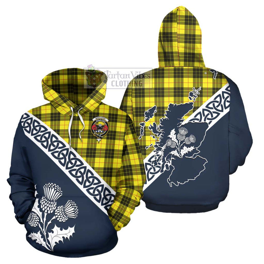 Tartan Vibes Clothing MacLeod (McLeod) Tartan Hoodie Featuring Thistle and Scotland Map