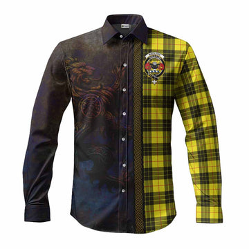 MacLeod (McLeod) Tartan Family Crest Long Sleeve Button Shirt Alba Gu Brath Be Brave Lion Ancient Style Men's Shirt S - Tartan Vibes Clothing