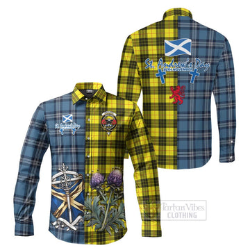 MacLeod (McLeod) Tartan Long Sleeve Button Shirt Happy St. Andrew's Day Half Tartan Style