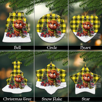 MacLeod (McLeod) Tartan Christmas Ceramic Ornament with Adorable Highland Coo