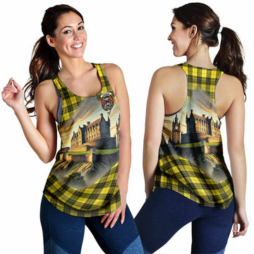 MacLeod (McLeod) Tartan Family Crest Women's Racerback Tanks with Scottish Ancient Castle Style