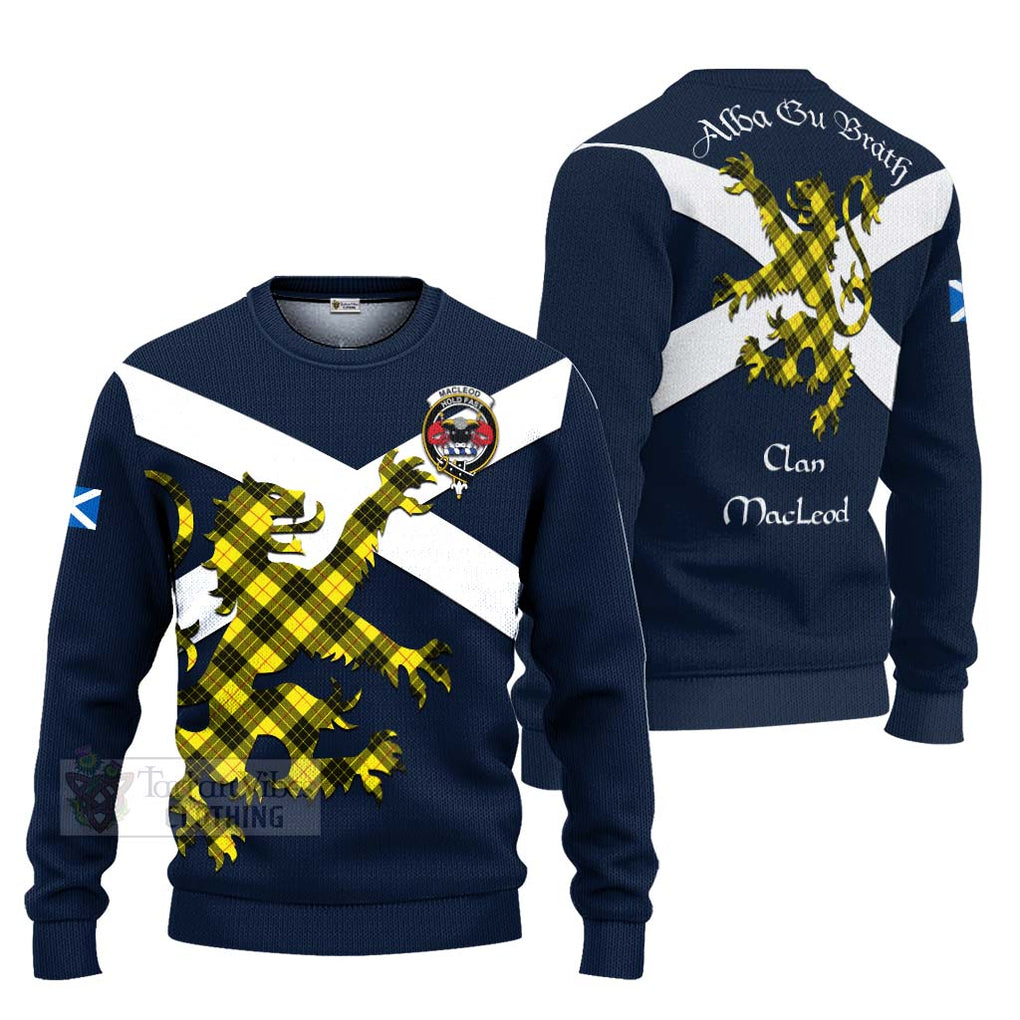 Tartan Vibes Clothing MacLeod (McLeod) Tartan Lion Rampant Knitted Sweater – Proudly Display Your Heritage with Alba Gu Brath and Clan Name