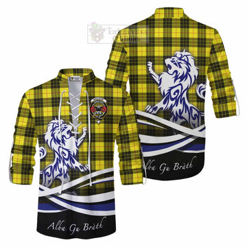 MacLeod (McLeod) Tartan Ghillie Kilt Shirt with Alba Gu Brath Regal Lion Emblem