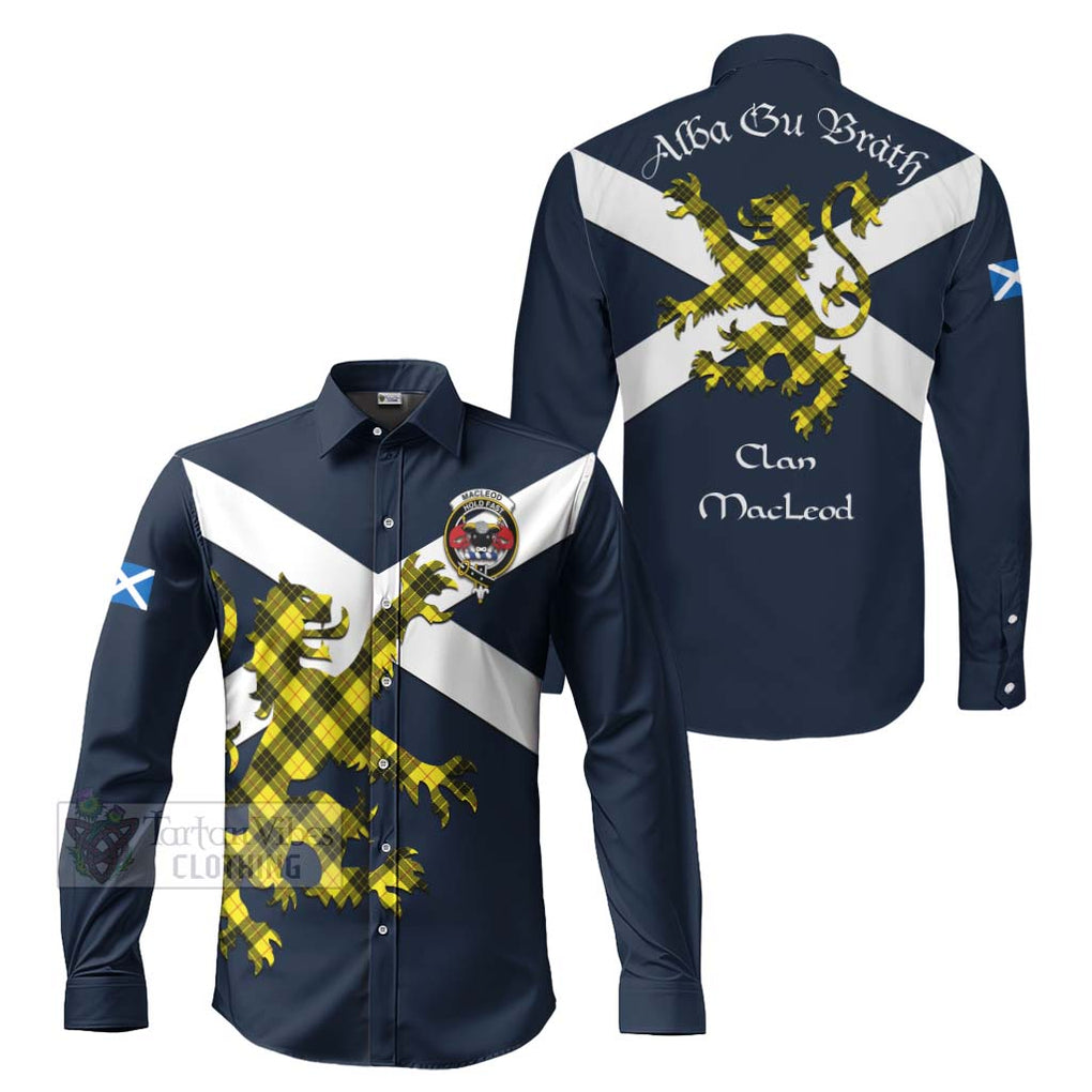 Tartan Vibes Clothing MacLeod (McLeod) Tartan Lion Rampant Long Sleeve Button Shirt – Proudly Display Your Heritage with Alba Gu Brath and Clan Name