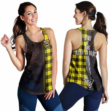 MacLeod (McLeod) Tartan Family Crest Women's Racerback Tanks Alba Gu Brath Be Brave Lion Ancient Style