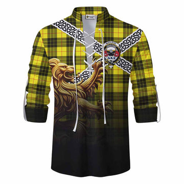 MacLeod (McLeod) Crest Tartan Ghillie Kilt Shirt with Golden Lion Emblem Celtic Style Men - Tartan Vibes Clothing