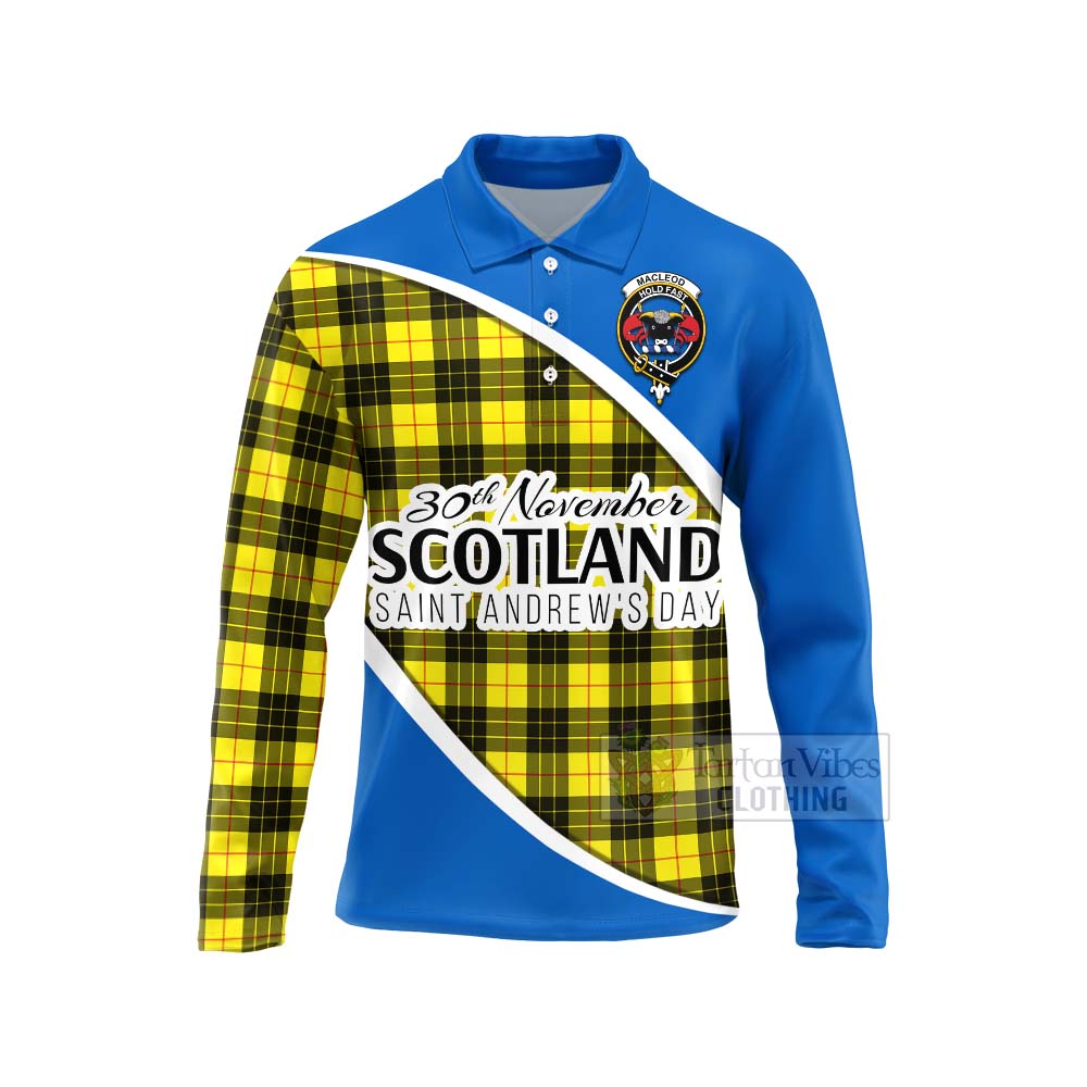 Tartan Vibes Clothing MacLeod (McLeod) Family Crest Tartan Long Sleeve Polo Shirt Celebrate Saint Andrew's Day in Style