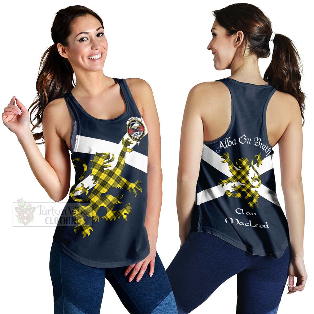 Tartan Vibes Clothing MacLeod (McLeod) Tartan Lion Rampant Women's Racerback Tanks – Proudly Display Your Heritage with Alba Gu Brath and Clan Name