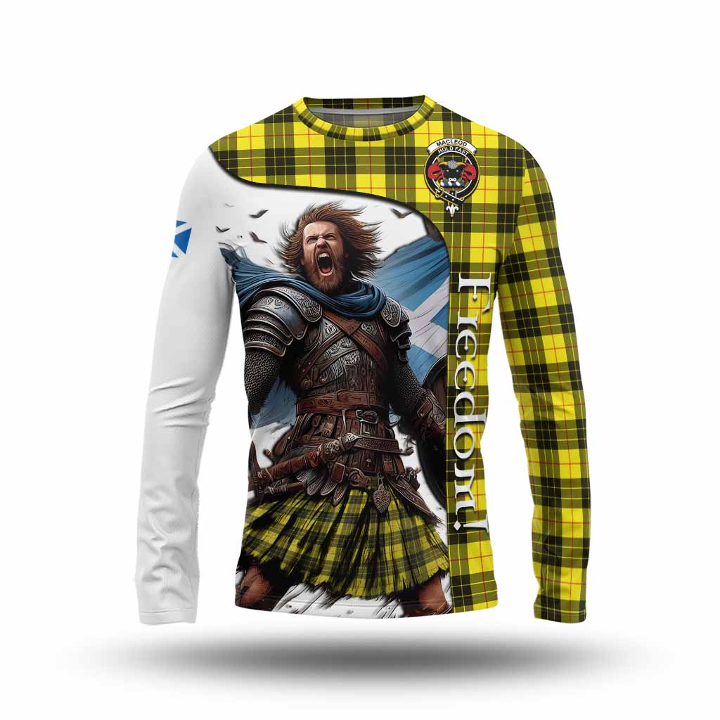 Tartan Vibes Clothing MacLeod (McLeod) Crest Tartan Long Sleeve T-Shirt Inspired by the Freedom of Scottish Warrior