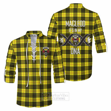 MacLeod (McLeod) Tartan Ghillie Kilt Shirt with Family Crest DNA In Me Style