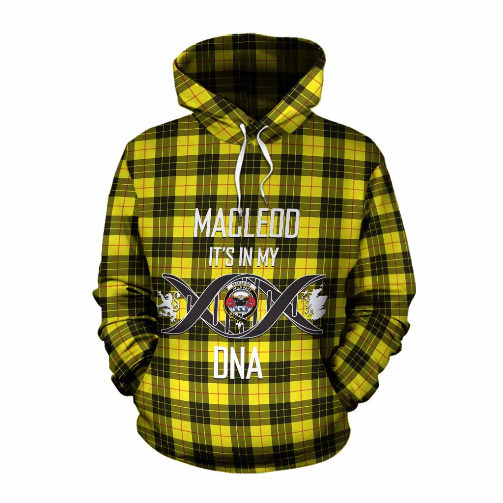 Tartan Vibes Clothing MacLeod (McLeod) Tartan Cotton Hoodie with Family Crest DNA In Me Style