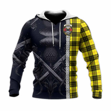 MacLeod (McLeod) Tartan Knitted Hoodie with Family Crest Cross Sword Thistle Celtic Vibes Unisex Knitted Pullover Hoodie - Tartan Vibes Clothing