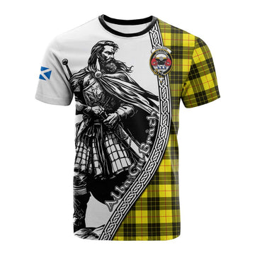 MacLeod (McLeod) Tartan Clan Crest Cotton T-shirt with Highlander Warrior Celtic Style