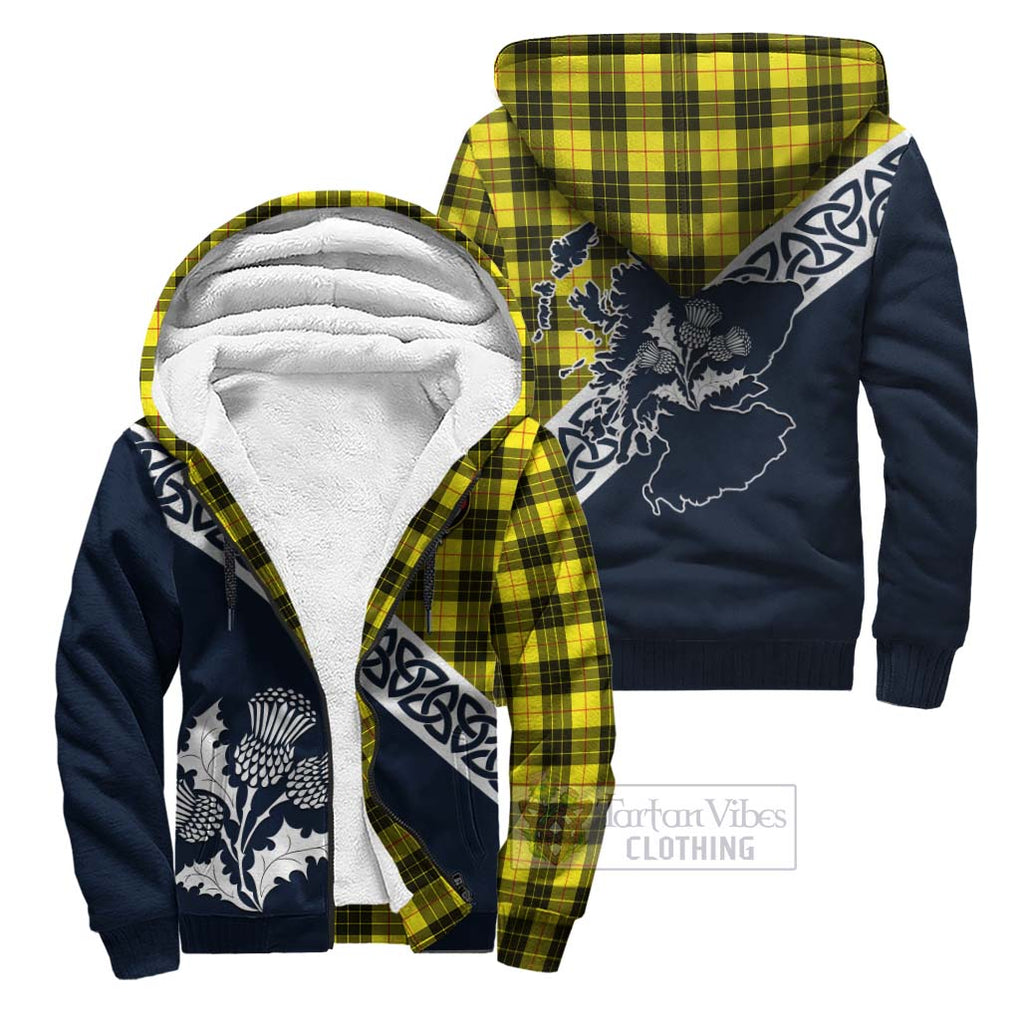 Tartan Vibes Clothing MacLeod (McLeod) Tartan Sherpa Hoodie Featuring Thistle and Scotland Map