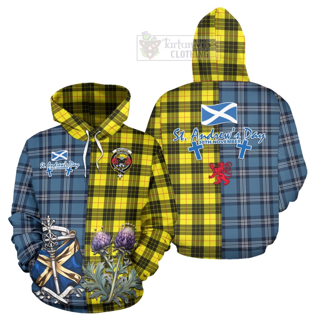 Tartan Vibes Clothing MacLeod (McLeod) Tartan Hoodie Happy St. Andrew's Day Half Tartan Style