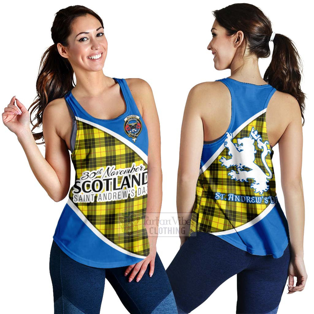 Tartan Vibes Clothing MacLeod (McLeod) Family Crest Tartan Women's Racerback Tanks Celebrate Saint Andrew's Day in Style