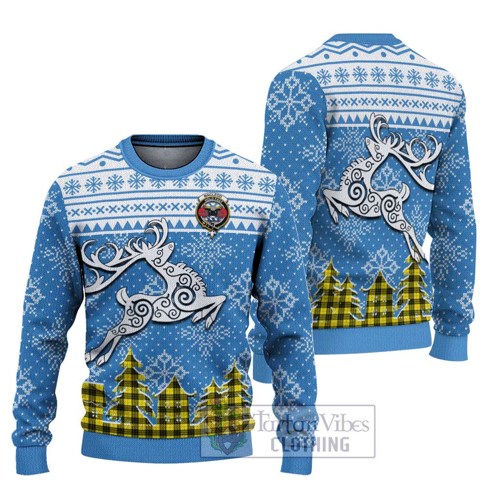 Tartan Vibes Clothing MacLeod (McLeod) Clan Christmas Ugly Sweater with Tartan and Celtic Raindeer Style