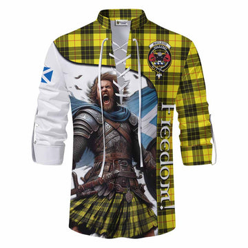 MacLeod (McLeod) Crest Tartan Ghillie Kilt Shirt Inspired by the Freedom of Scottish Warrior