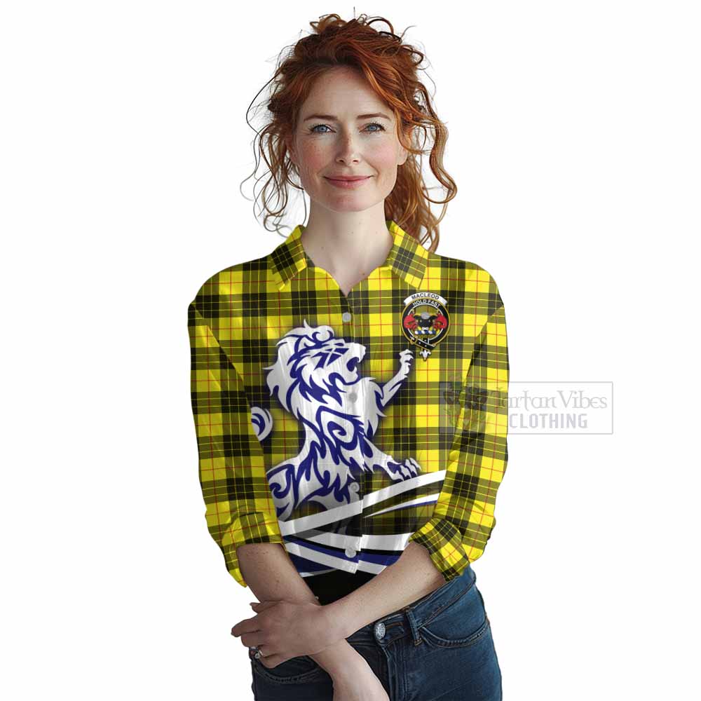 Tartan Vibes Clothing MacLeod (McLeod) Tartan Women's Casual Shirt with Alba Gu Brath Regal Lion Emblem