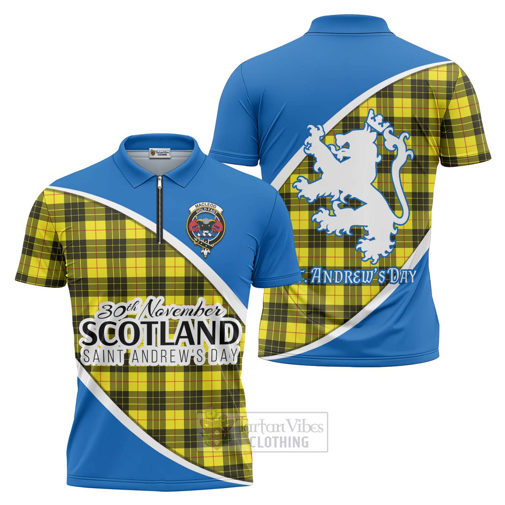 Tartan Vibes Clothing MacLeod (McLeod) Family Crest Tartan Zipper Polo Shirt Celebrate Saint Andrew's Day in Style