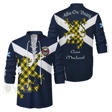 MacLeod (McLeod) Tartan Lion Rampant Ghillie Kilt Shirt Proudly Display Your Heritage with Alba Gu Brath and Clan Name