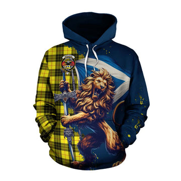 MacLeod (McLeod) Tartan Family Crest Cotton Hoodie with Scottish Majestic Lion