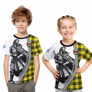 MacLeod (McLeod) Tartan Clan Crest Kid T-Shirt with Highlander Warrior Celtic Style