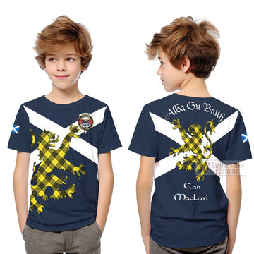 MacLeod (McLeod) Tartan Lion Rampant Kid T-Shirt Proudly Display Your Heritage with Alba Gu Brath and Clan Name