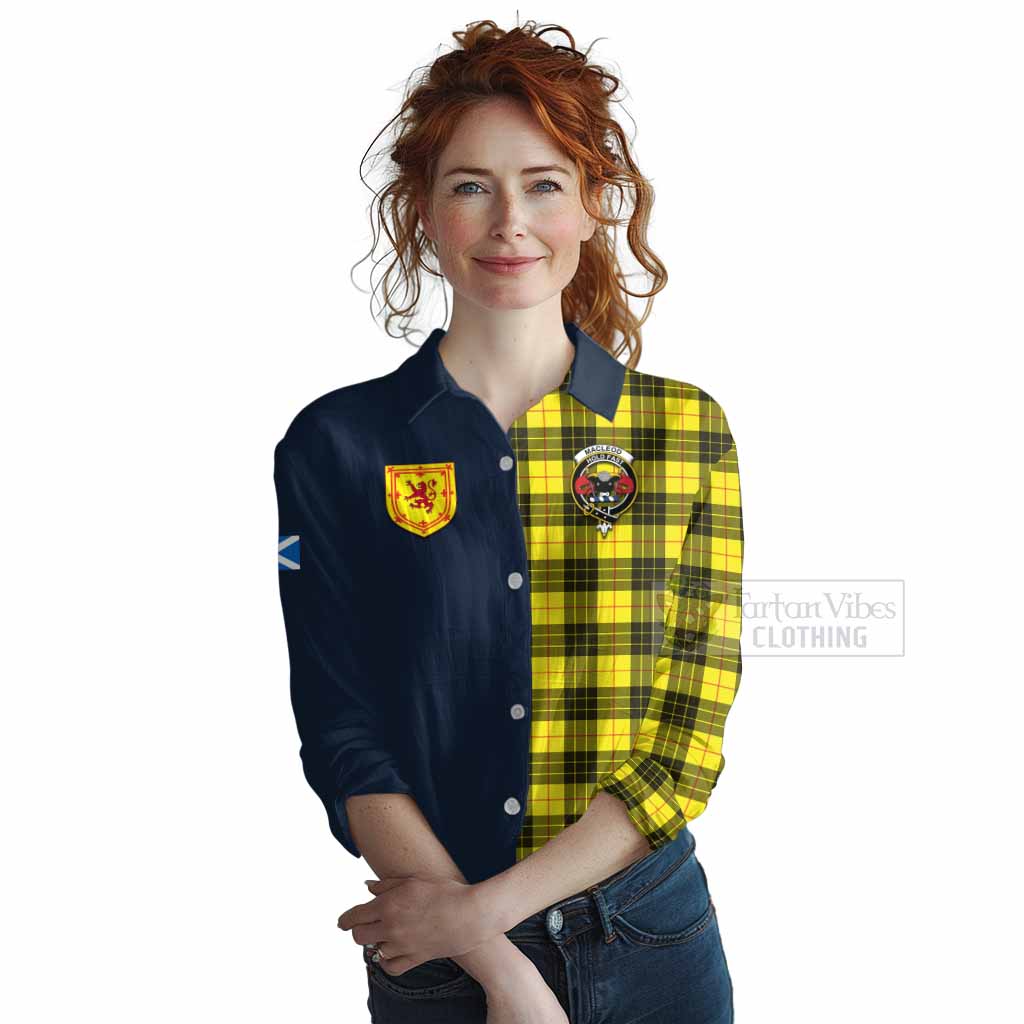 Tartan Vibes Clothing MacLeod (McLeod) Tartan Women's Casual Shirt Alba with Scottish Lion Royal Arm Half Style