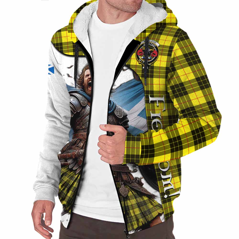 Tartan Vibes Clothing MacLeod (McLeod) Crest Tartan Sherpa Hoodie Inspired by the Freedom of Scottish Warrior