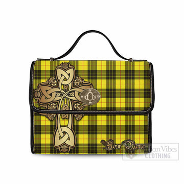 MacLeod (McLeod) Tartan Waterproof Canvas Bag Golden Thistle Celtic Cross Style