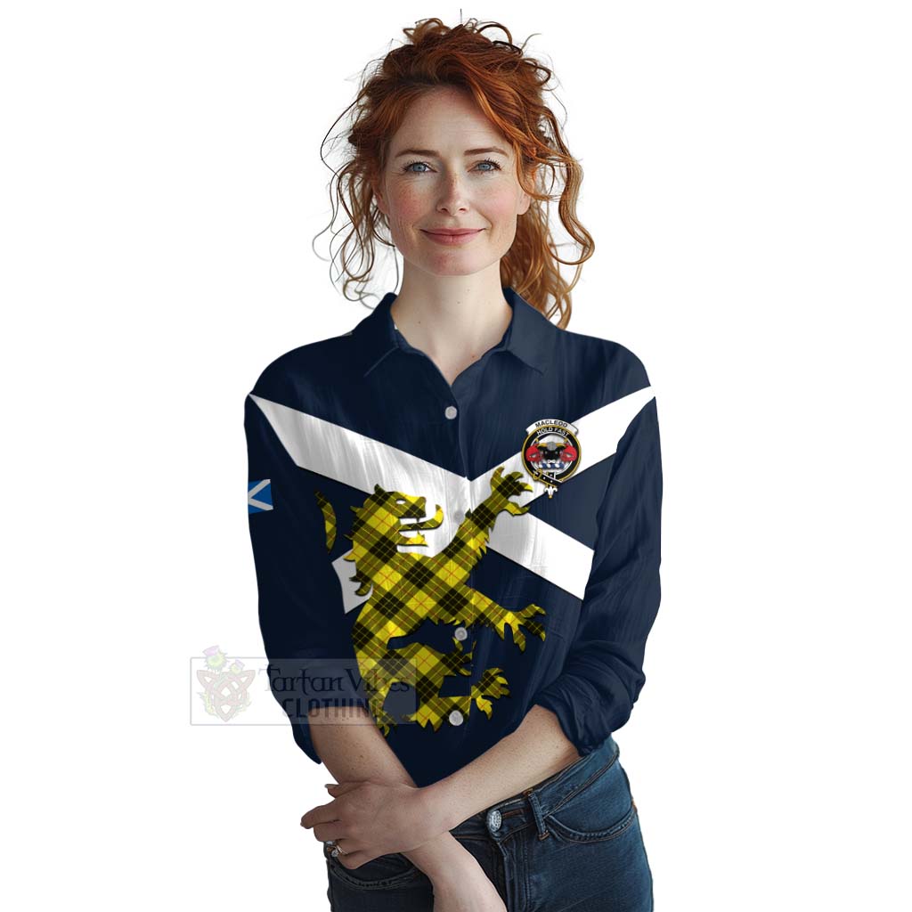 Tartan Vibes Clothing MacLeod (McLeod) Tartan Lion Rampant Women's Casual Shirt Proudly Display Your Heritage with Alba Gu Brath and Clan Name