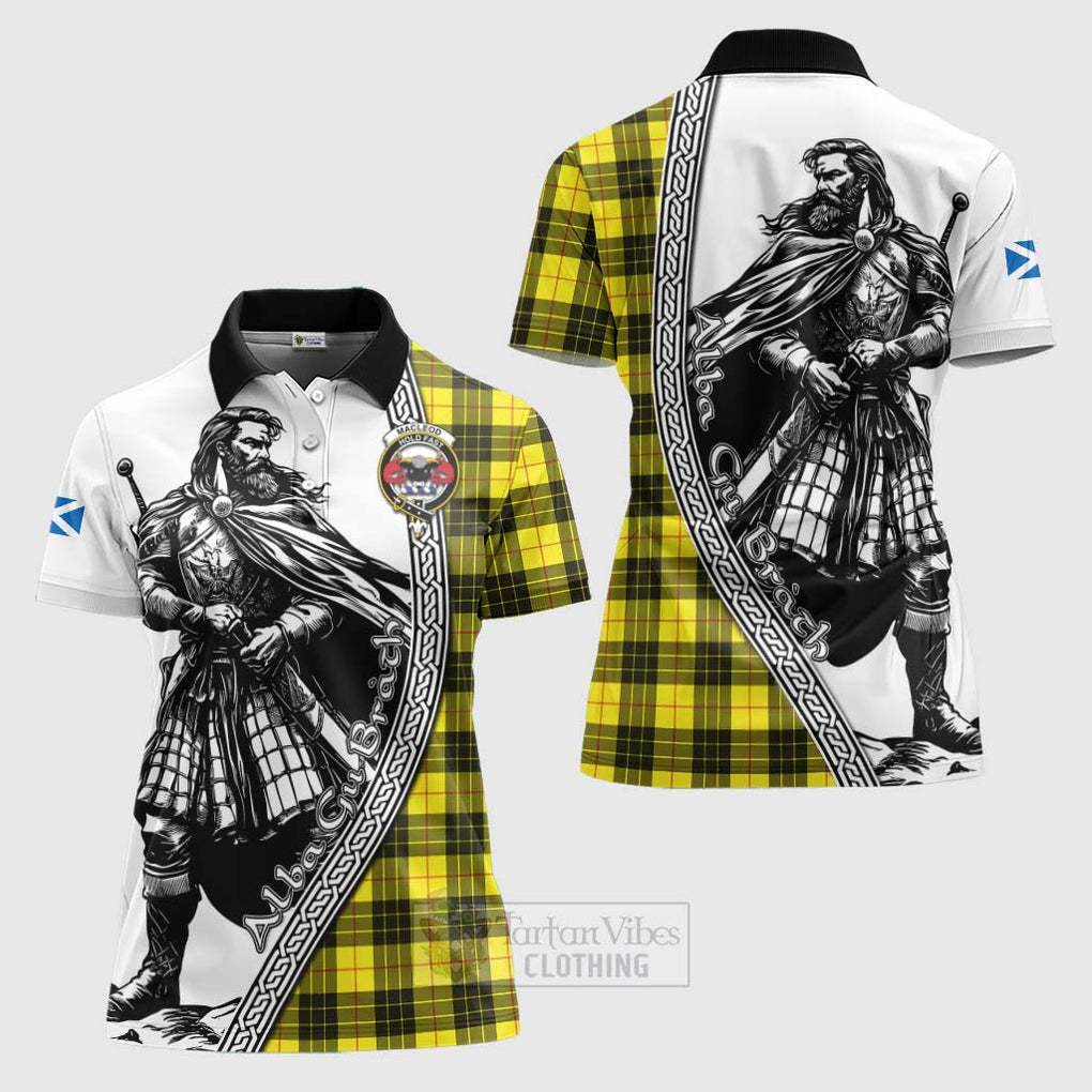 MacLeod (McLeod) Tartan Clan Crest Women's Polo Shirt with Highlander Warrior Celtic Style Women - Tartan Vibes Clothing