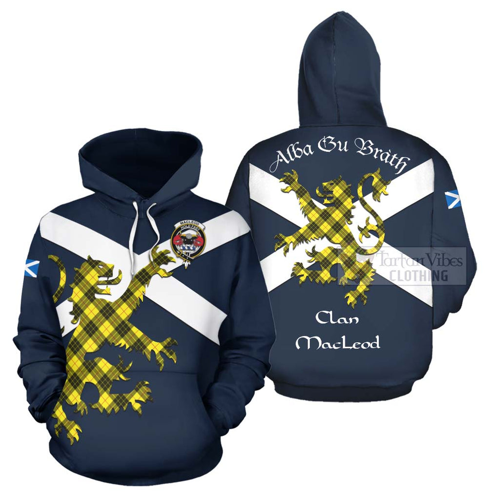 Tartan Vibes Clothing MacLeod (McLeod) Tartan Lion Rampant Hoodie – Proudly Display Your Heritage with Alba Gu Brath and Clan Name