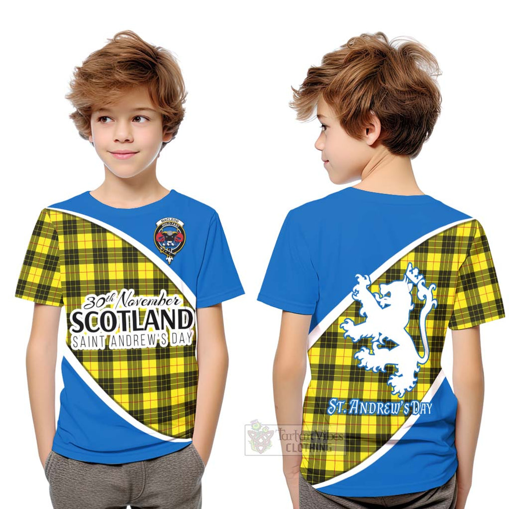 Tartan Vibes Clothing MacLeod (McLeod) Family Crest Tartan Kid T-Shirt Celebrate Saint Andrew's Day in Style