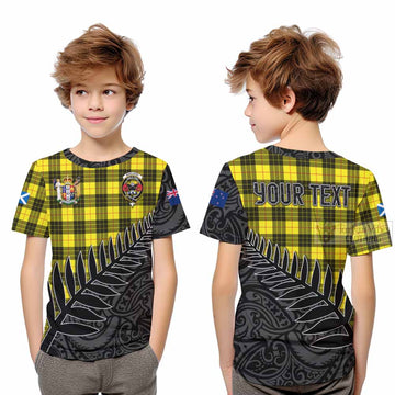 MacLeod (McLeod) Crest Tartan Kid T-Shirt with New Zealand Silver Fern Half Style