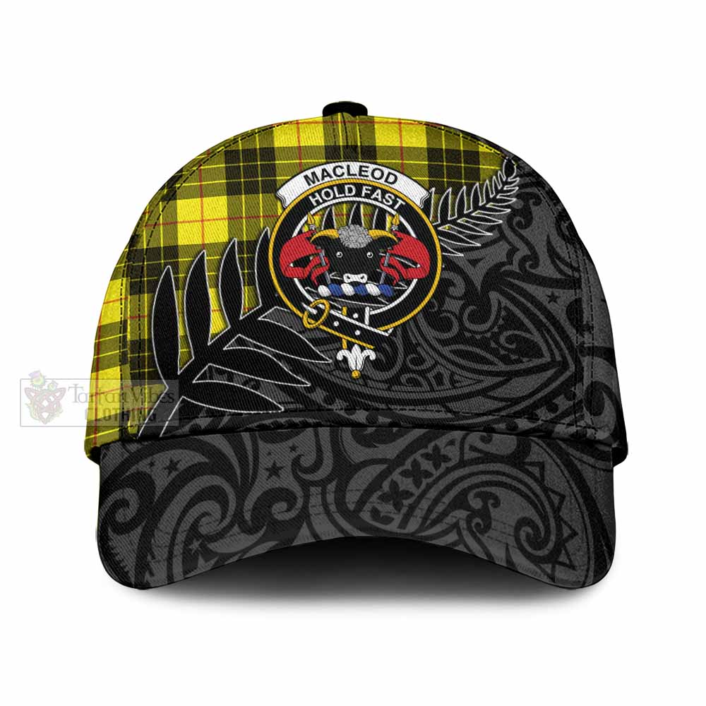 Tartan Vibes Clothing MacLeod (McLeod) Tartan Classic Cap with New Zealand Silver Fern Half Style