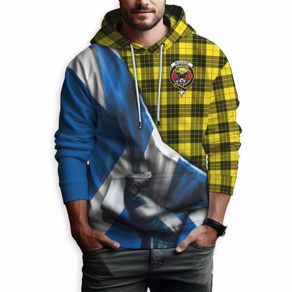 Tartan Vibes Clothing MacLeod (McLeod) Tartan Hoodie with Family Crest Scotland Patriotic Style