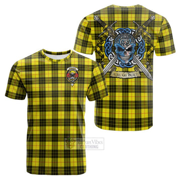 MacLeod (McLeod) Tartan Cotton T-shirt with Family Crest Celtic Skull Style