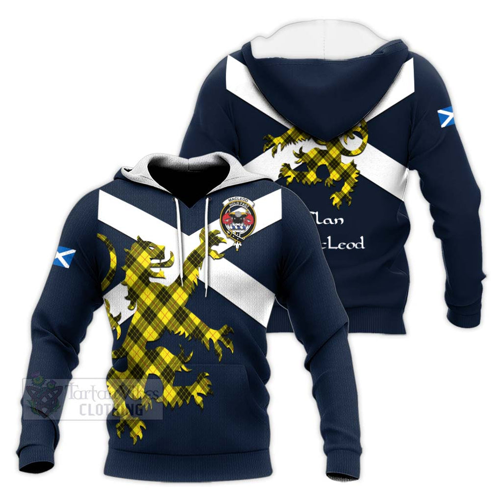 Tartan Vibes Clothing MacLeod (McLeod) Tartan Lion Rampant Knitted Hoodie – Proudly Display Your Heritage with Alba Gu Brath and Clan Name