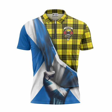 MacLeod (McLeod) Tartan Zipper Polo Shirt with Family Crest Scotland Patriotic Style