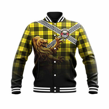 MacLeod (McLeod) Crest Tartan Baseball Jacket with Golden Lion Emblem Celtic Style Unisex - Tartan Vibes Clothing