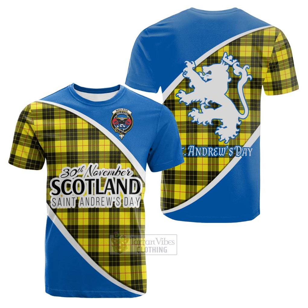 Tartan Vibes Clothing MacLeod (McLeod) Family Crest Tartan Cotton T-shirt Celebrate Saint Andrew's Day in Style