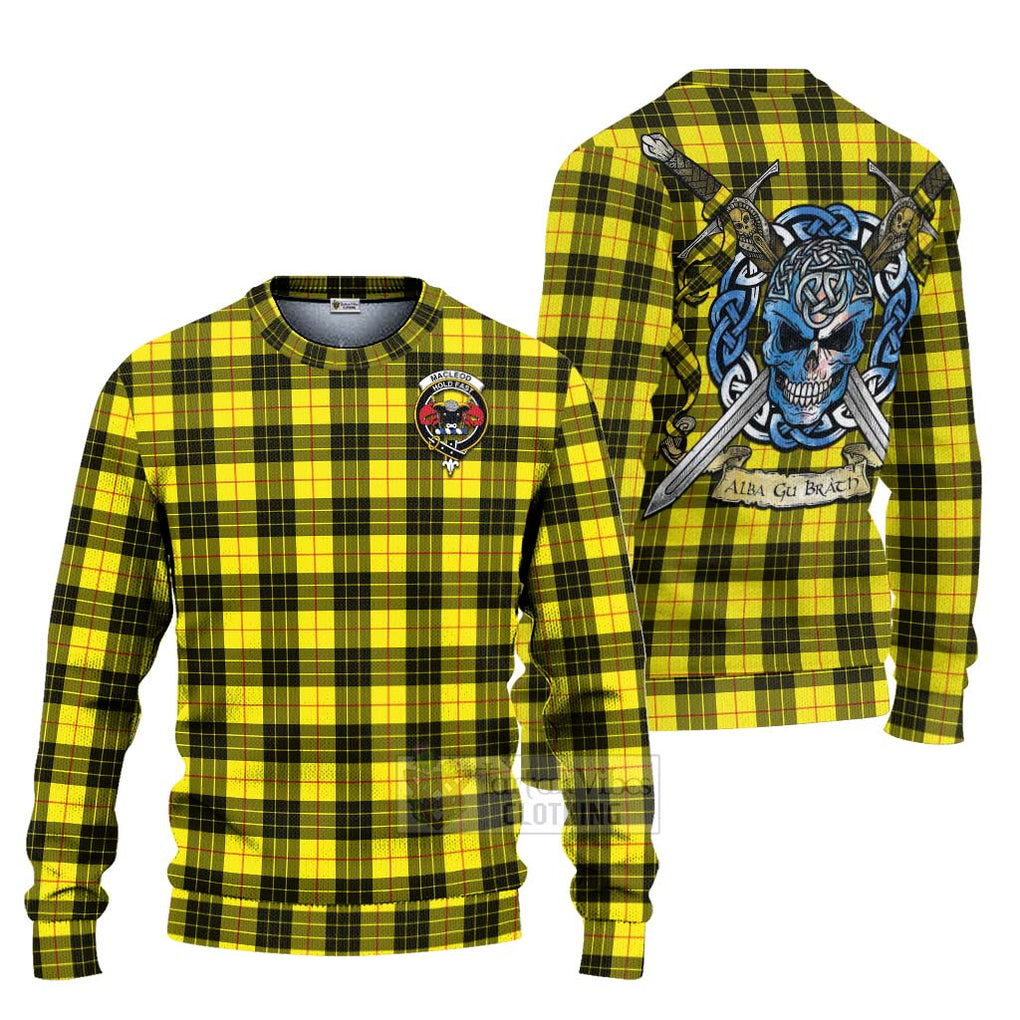 MacLeod (McLeod) Tartan Ugly Sweater with Family Crest Celtic Skull Style Unisex - Tartan Vibes Clothing