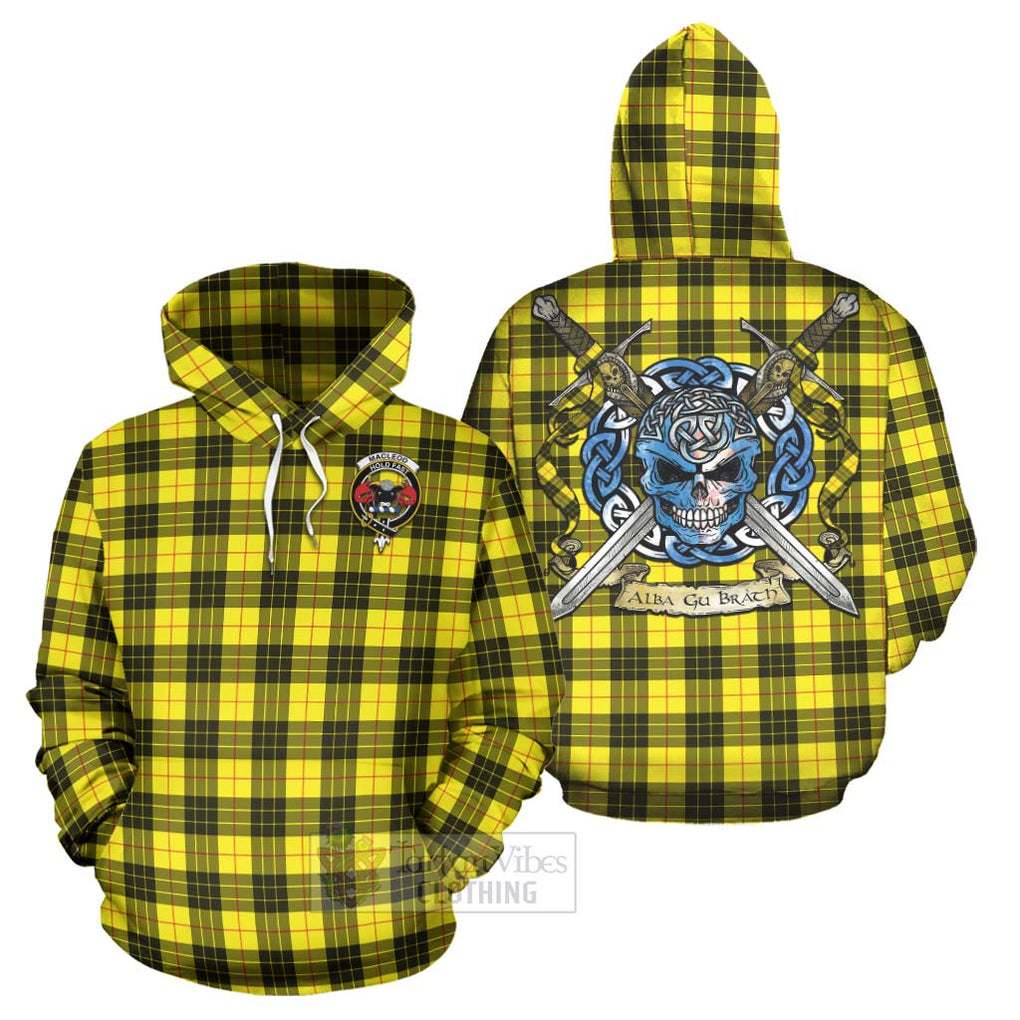 Tartan Vibes Clothing MacLeod (McLeod) Tartan Hoodie with Family Crest Celtic Skull Style